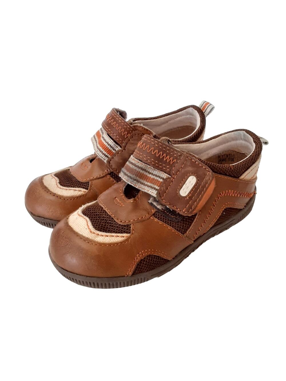 Footmates The Jamie Leather Sneakers Pigskin Brown Running Shoes Toddler 6.5